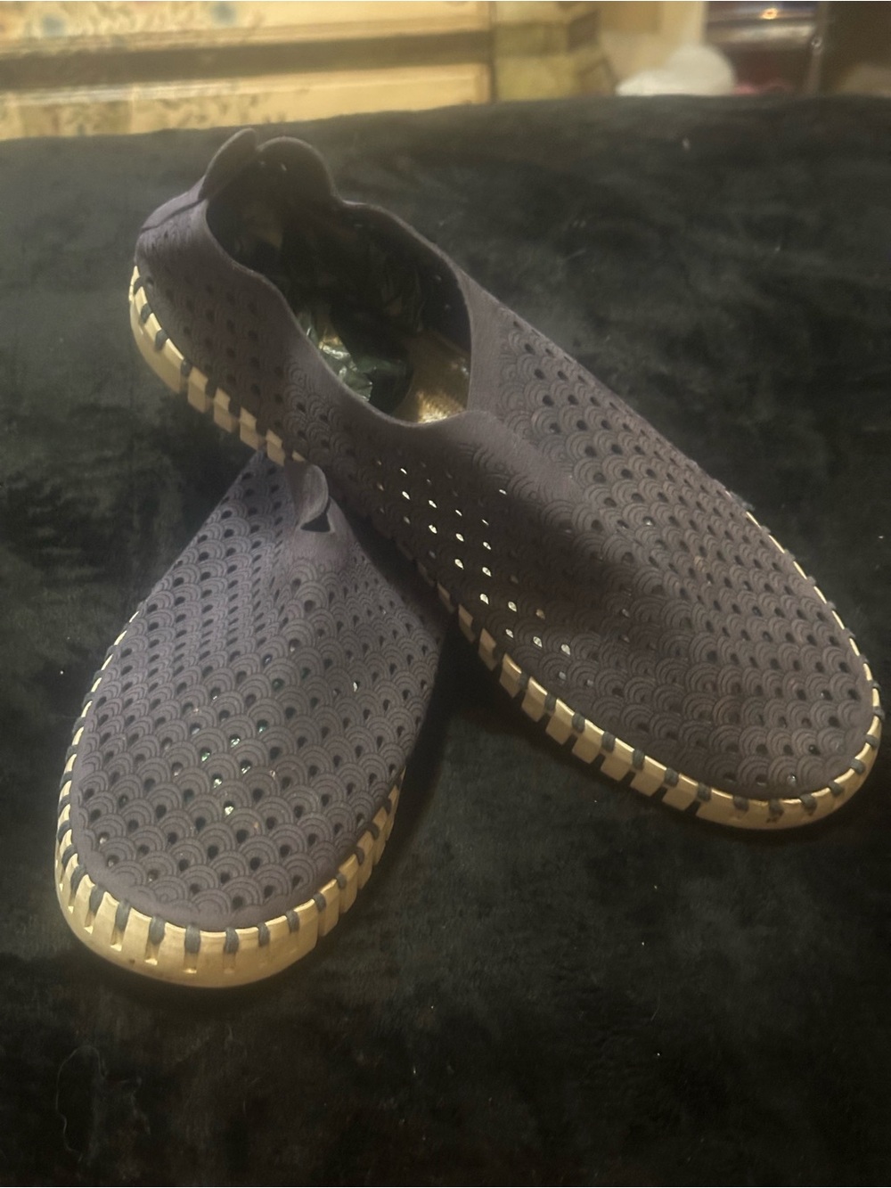 Ilse Jacobsen Tulip FLAT Slip-On Moccasins in NAVY Blue Slate  SZ 42